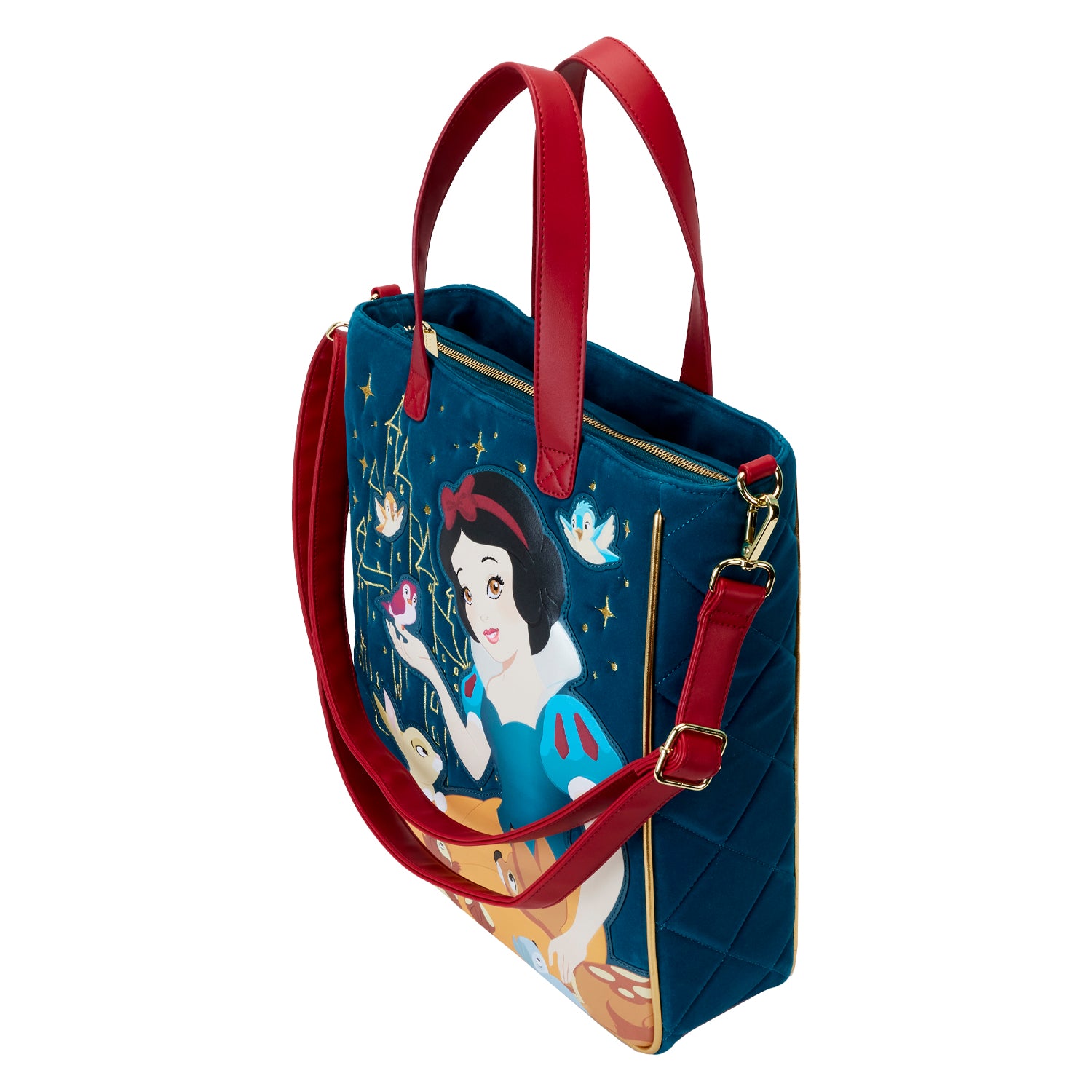 Loungefly Disney Snow White Heritage Quilted Velvet Tote Bag
