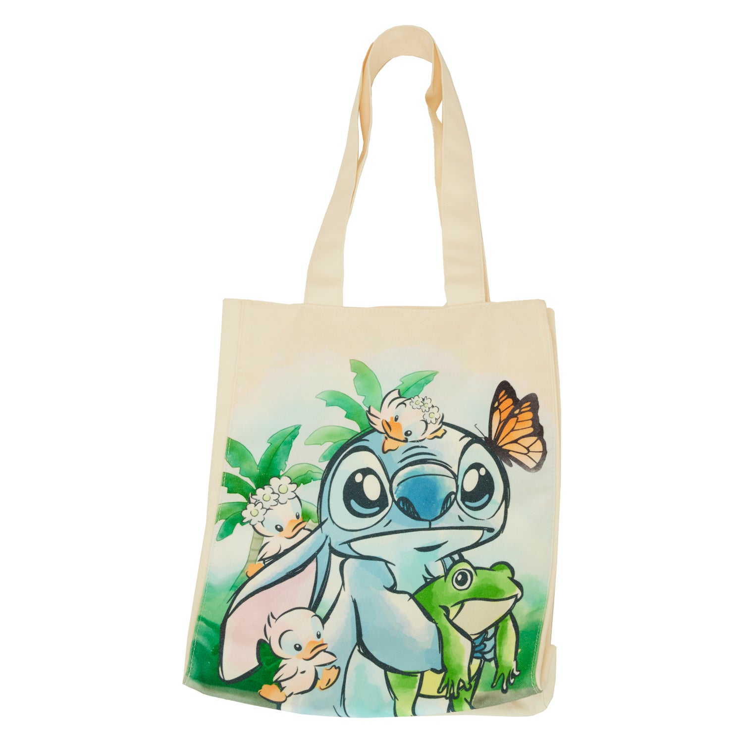 Loungefly Disney Lilo and Stitch Springtime Stitch Canvas Tote Bag