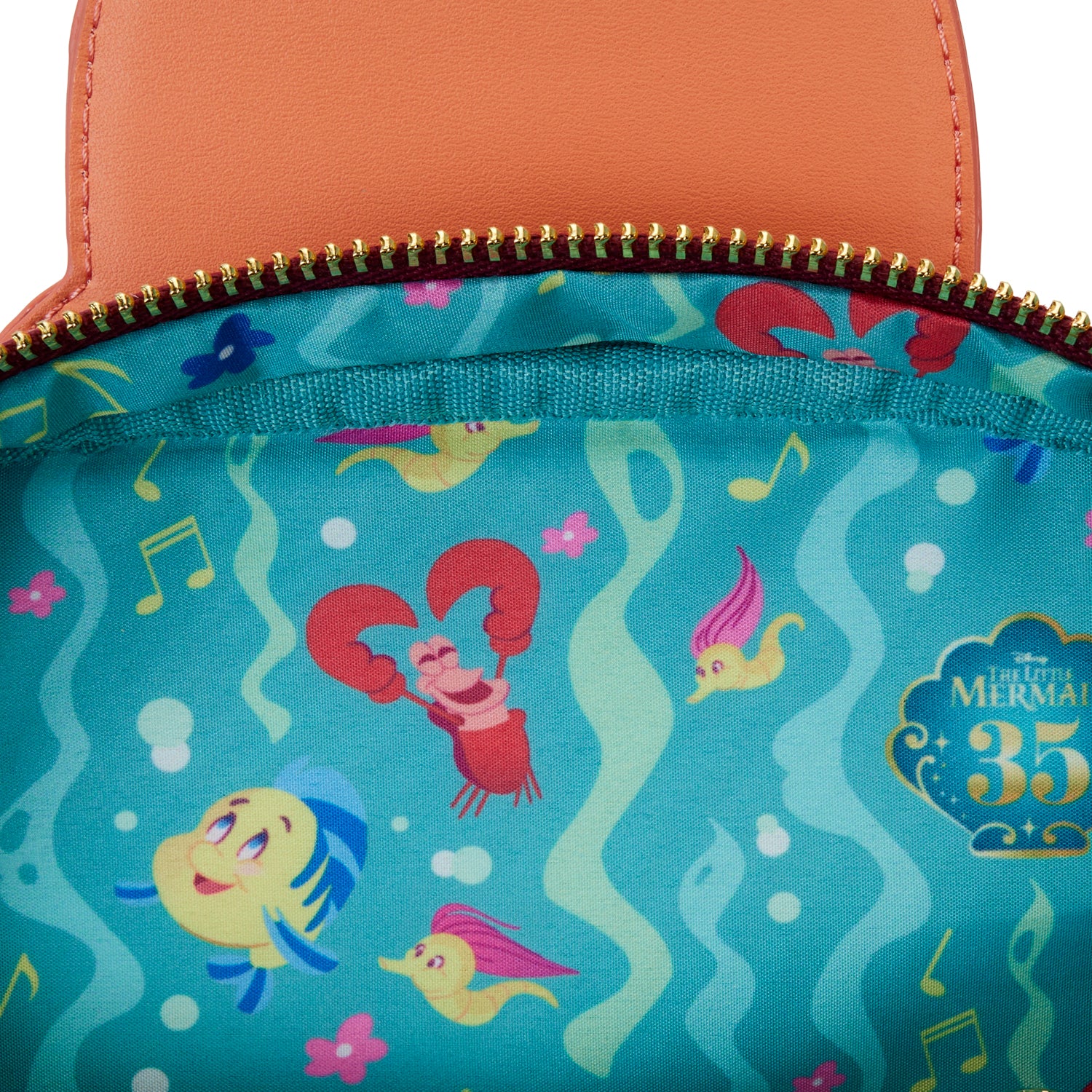 Loungefly Disney The Little Mermaid 35th Anniversary Sebastian Crossbuddies Bag