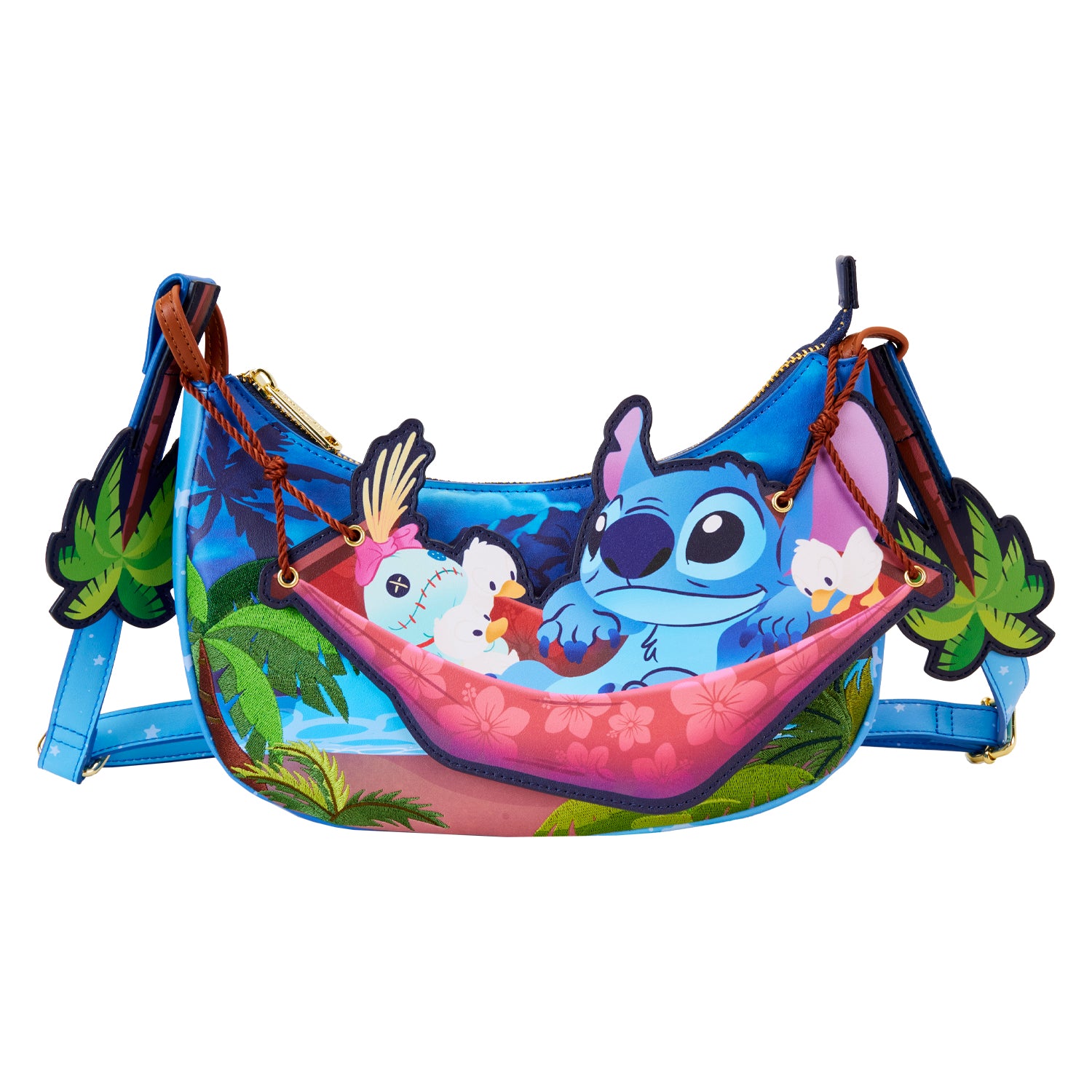 Loungefly Disney Lilo and Stitch Camping Cuties Crossbody Bag 