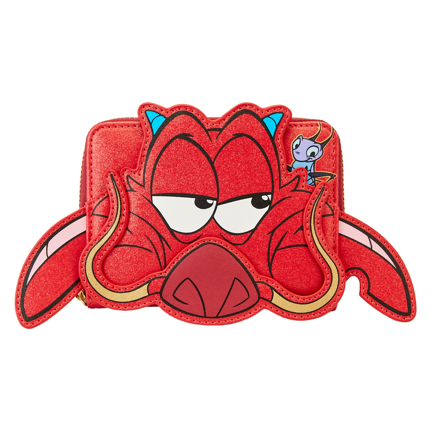 Loungefly Disney Mulan 25th Anniversary Mushu Glitter Cosplay Zip Wallet