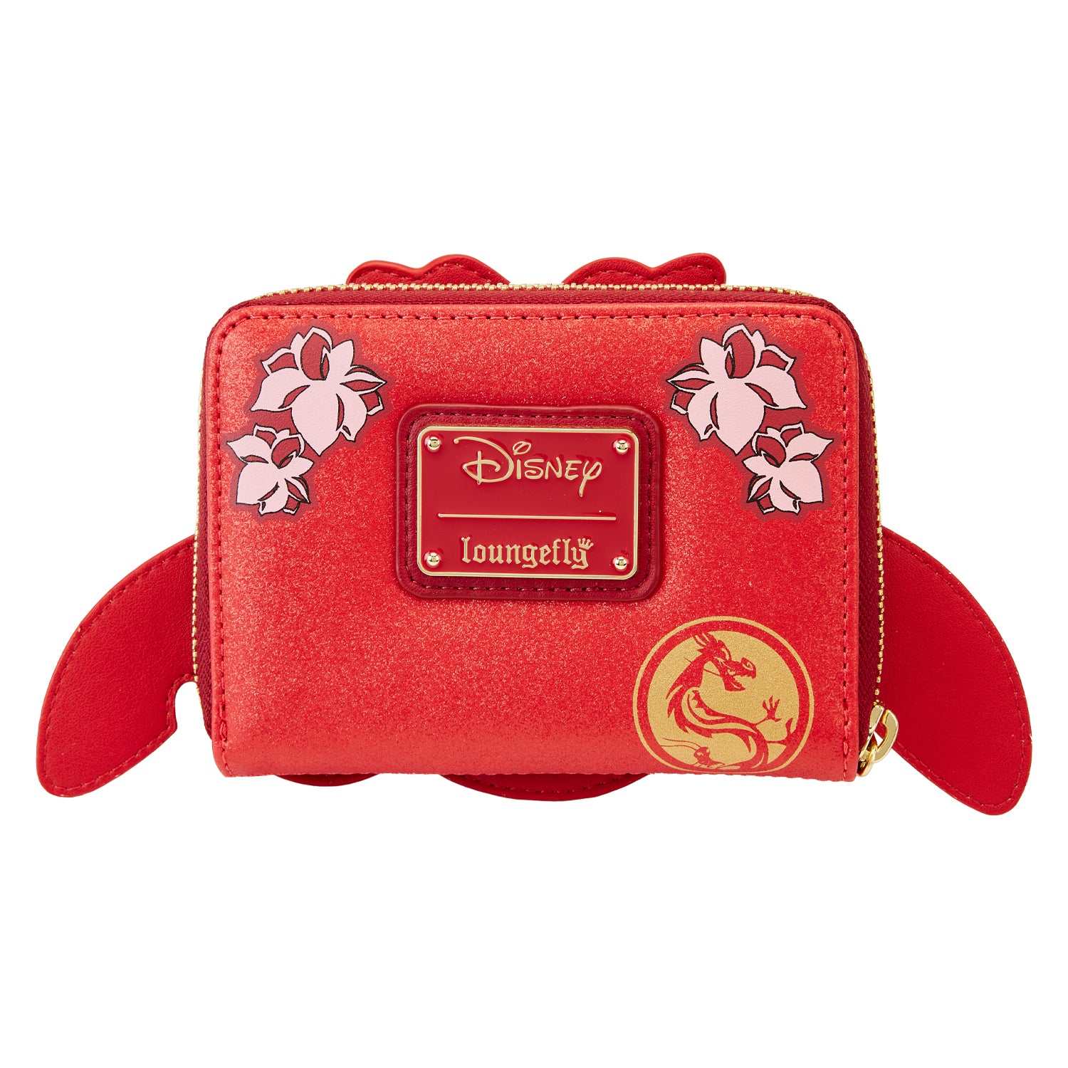 Loungefly Disney Mulan 25th Anniversary Mushu Glitter Cosplay Zip Wallet