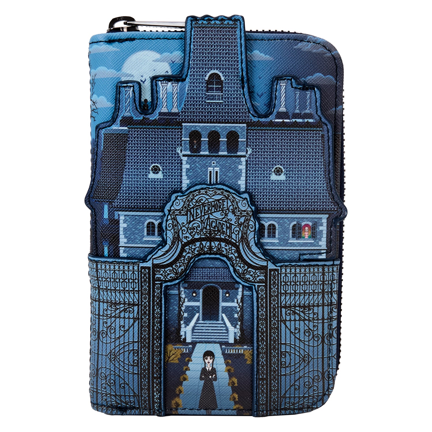 Loungefly Wednesday Nevermore Academy Zip Around Wallet | Blue Culture Tees