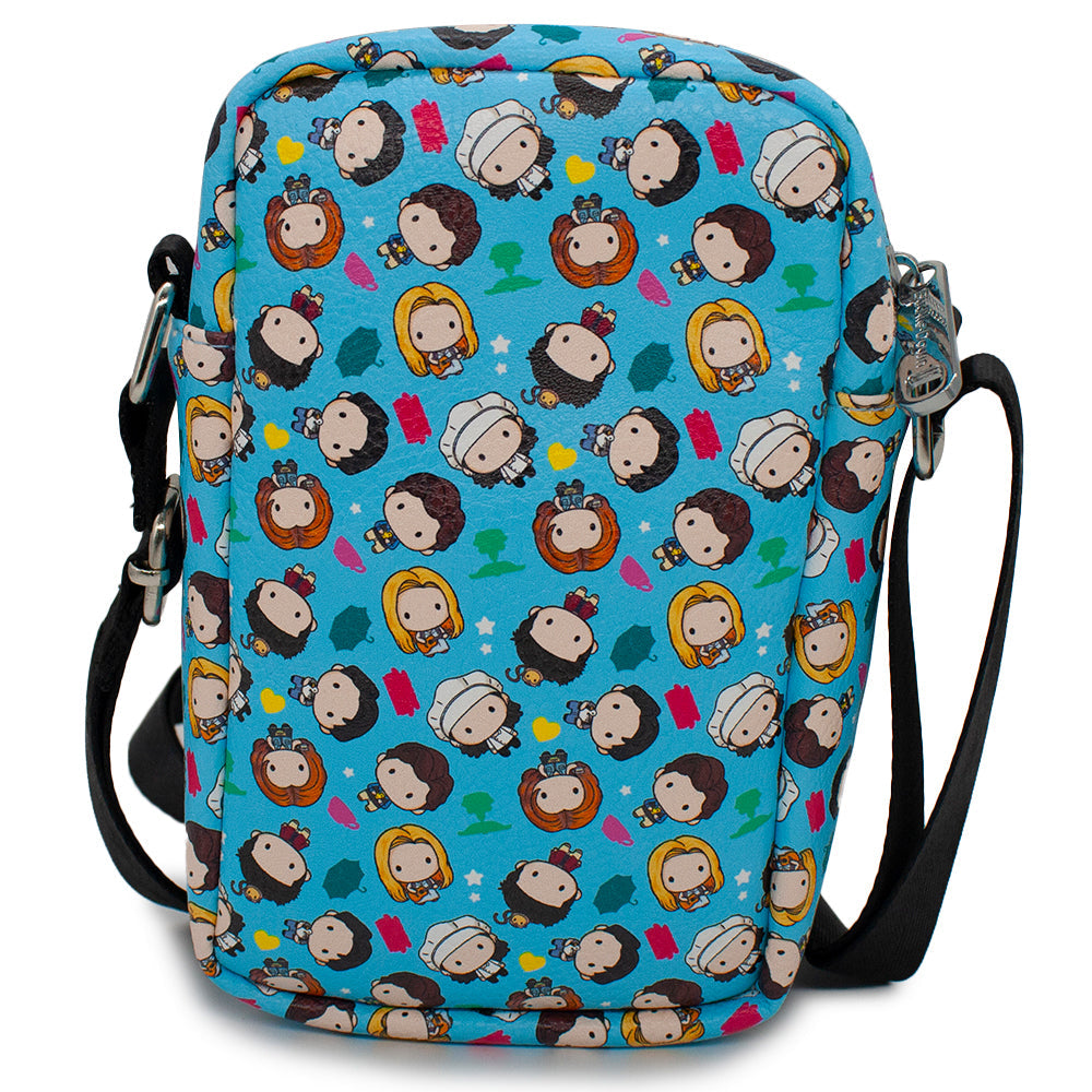 Friends Chibi Character Kids and Icons Bounding Crossbody Bag