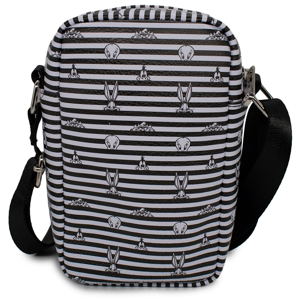 Looney Tunes 4-Character Eyes Striped Crossbody Bag