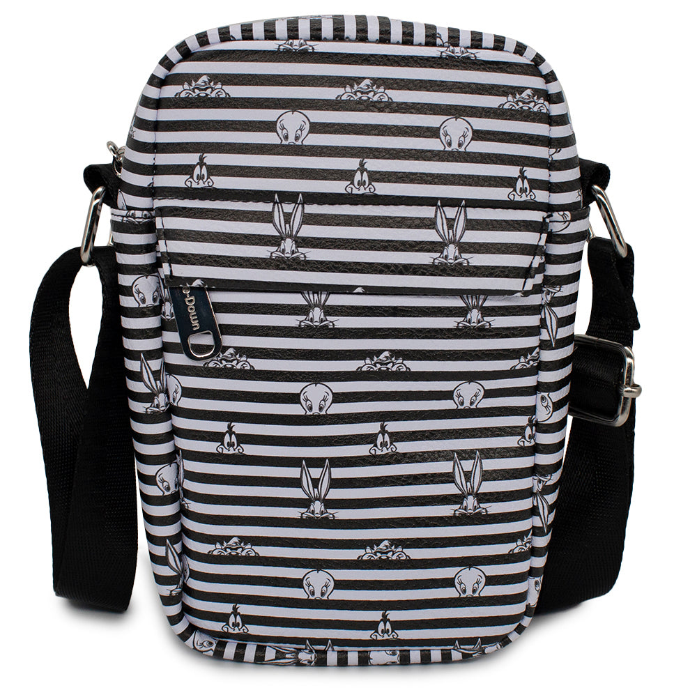 Looney Tunes 4-Character Eyes Striped Crossbody Bag