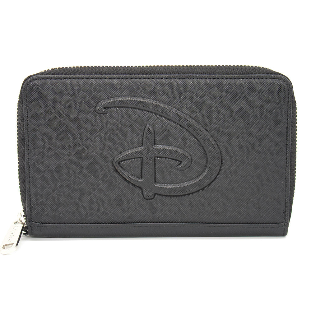 Disney Signature D Logo Embossed Zip Around Wallet | Blue Culture Tees