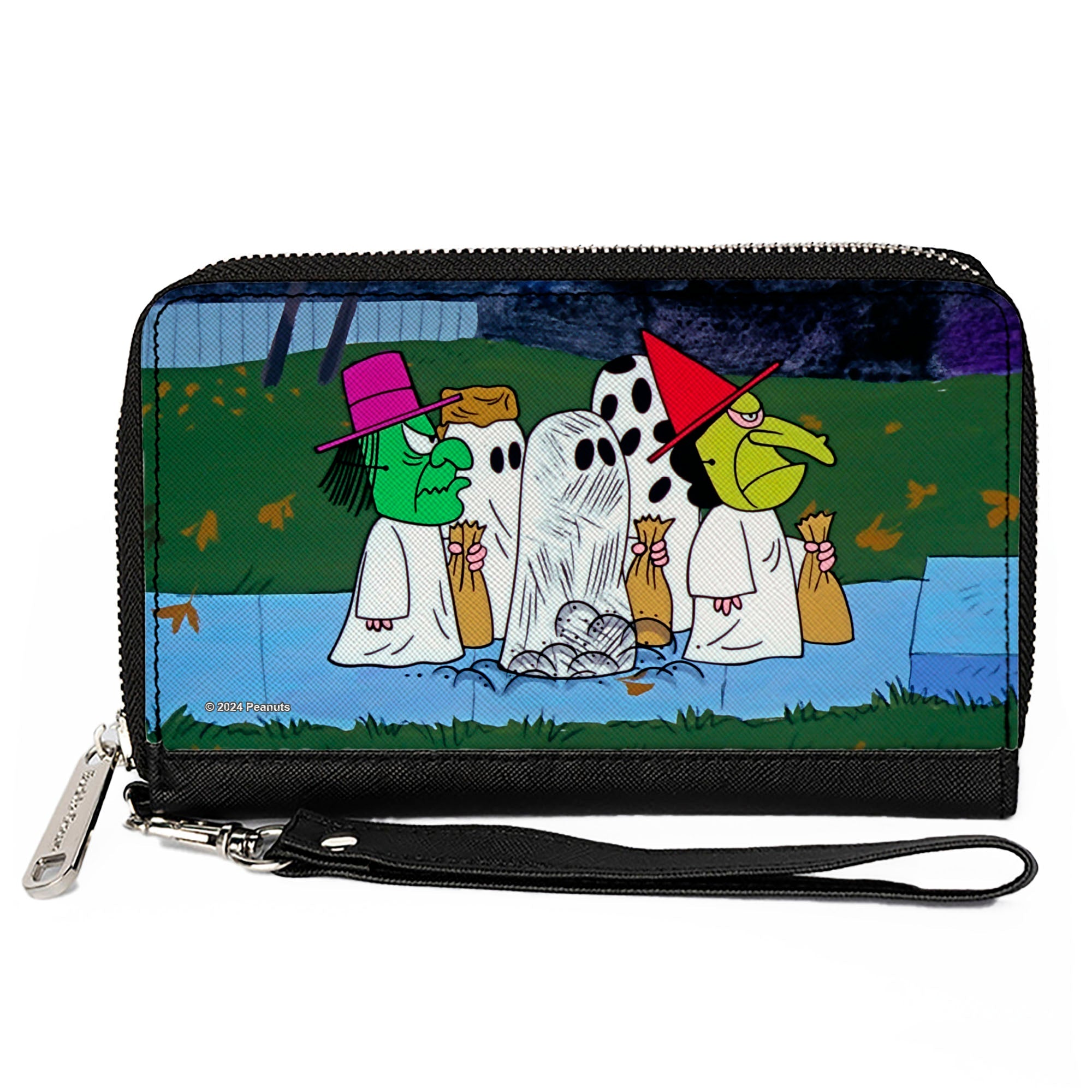 PU Zip Around Wallet Rectangle - Peanuts Gang Halloween Trick or Treat Group Pose