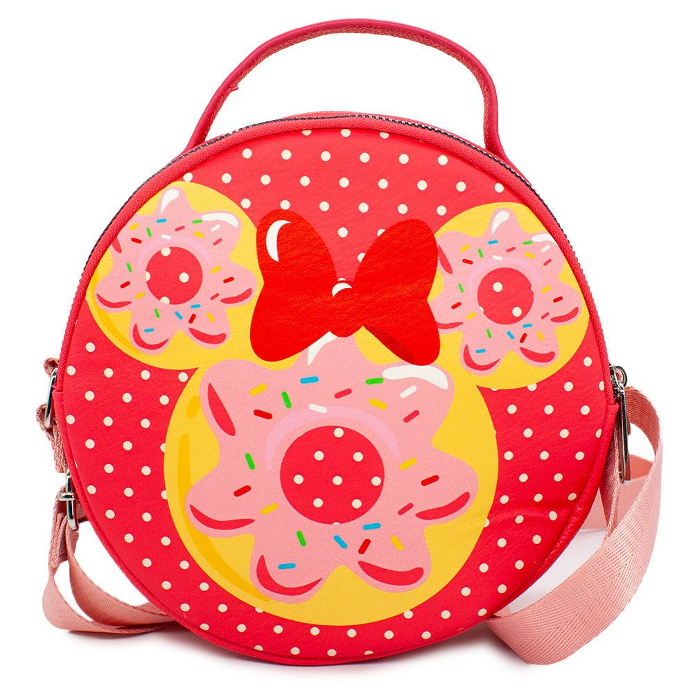 Disney Minnie Mouse Bow and Ears Donut Dessert with Polka Dot Round Crossbody Bag