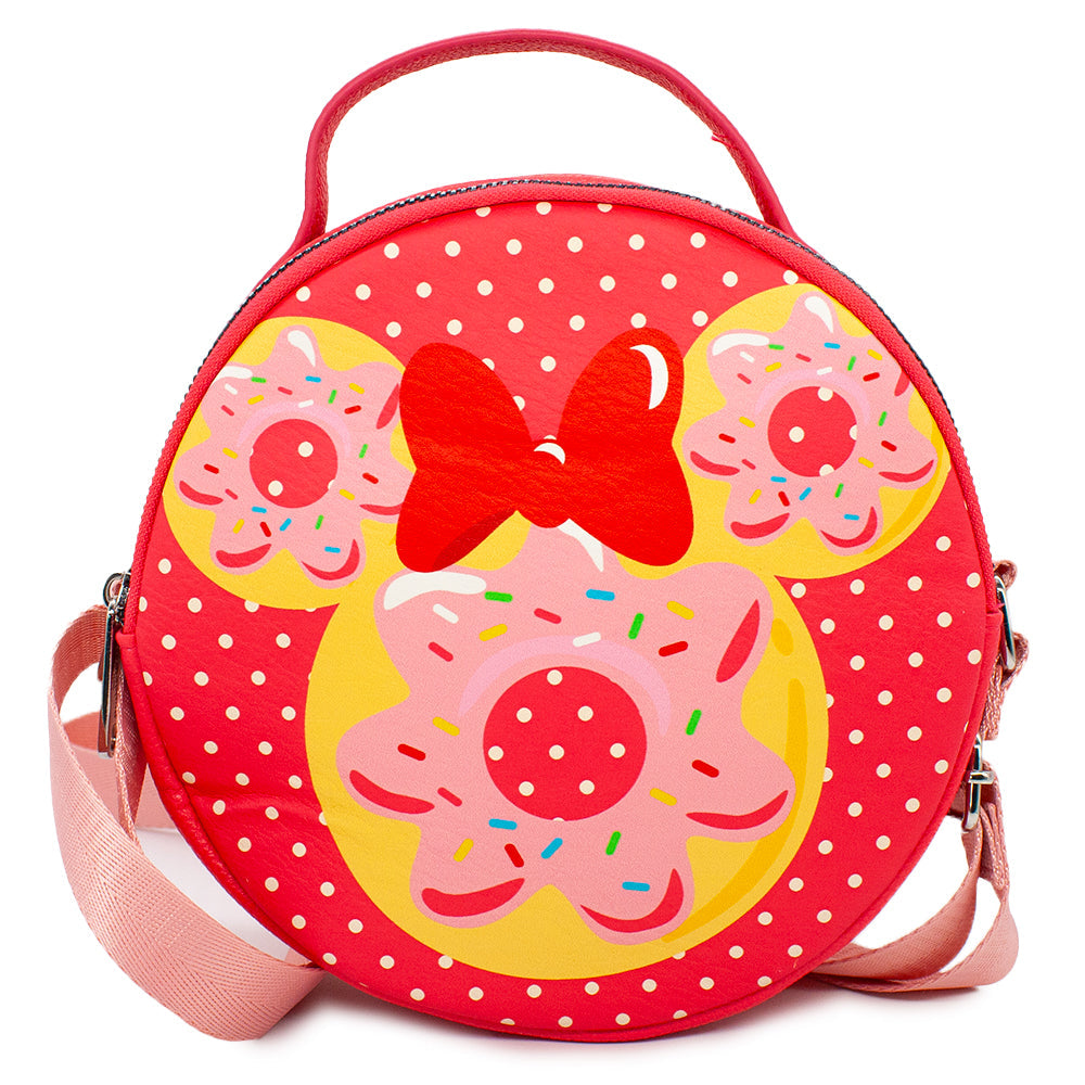Disney Minnie Mouse Bow and Ears Donut Dessert with Polka Dot Round Crossbody Bag