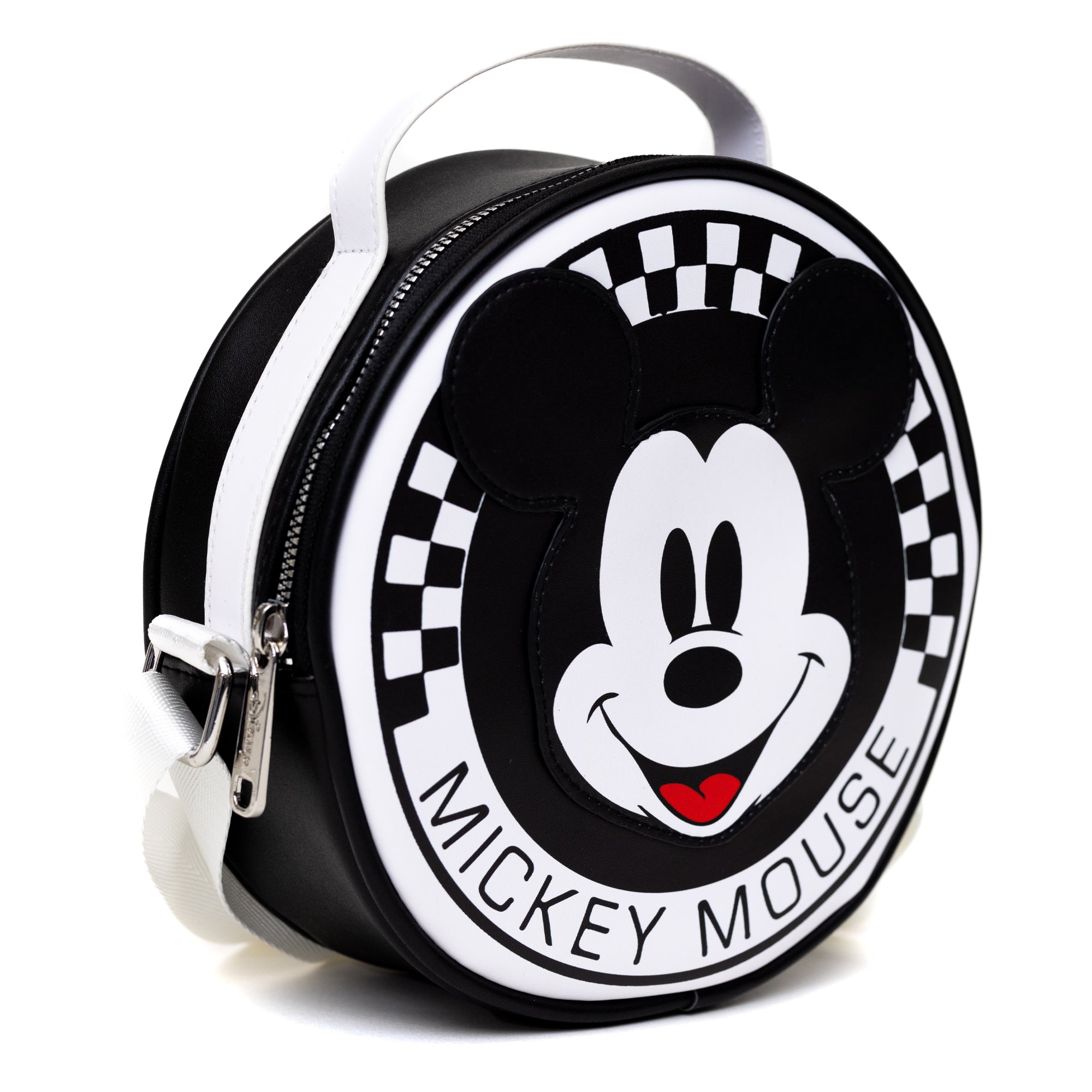 Disney Mickey Mouse Smiling Face Applique Round Crossbody Bag | Blue Culture Tees