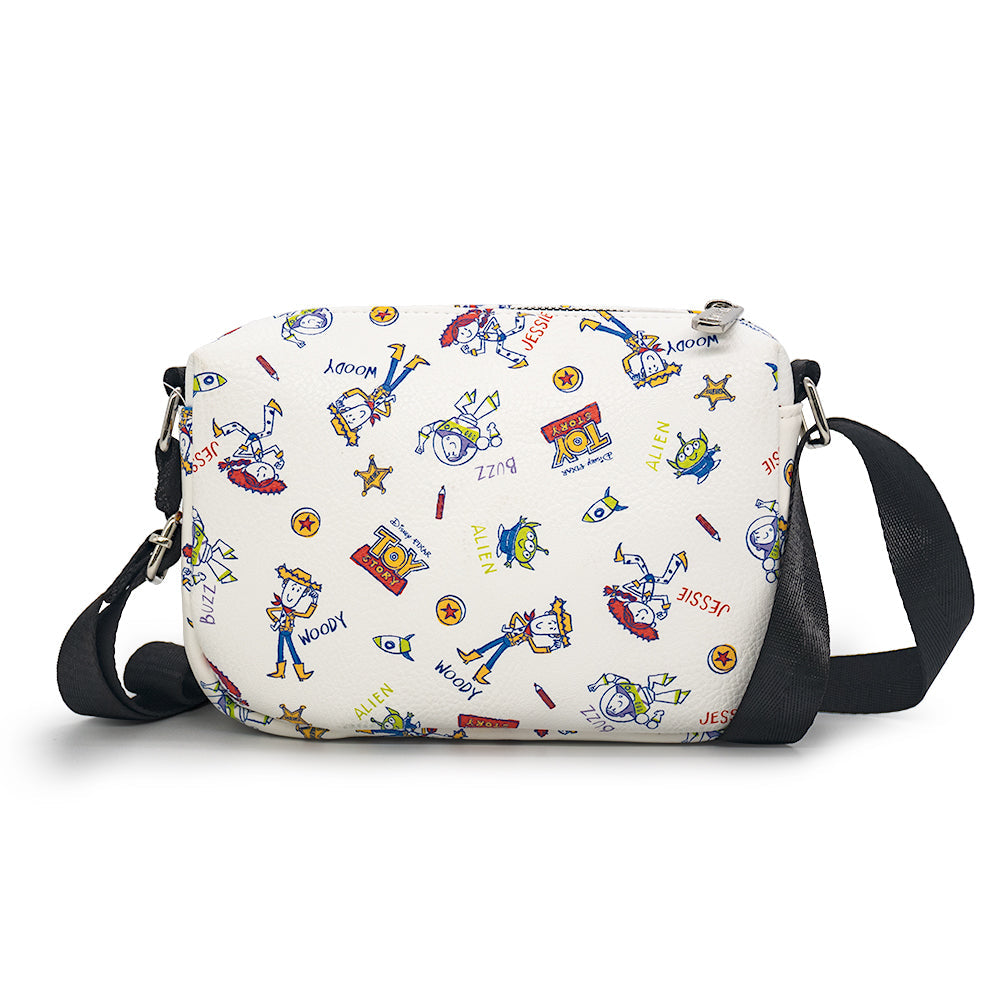 Pixar Toy Story Character Doodles Collage Horizontal Crossbody Bag | Blue Culture Tees