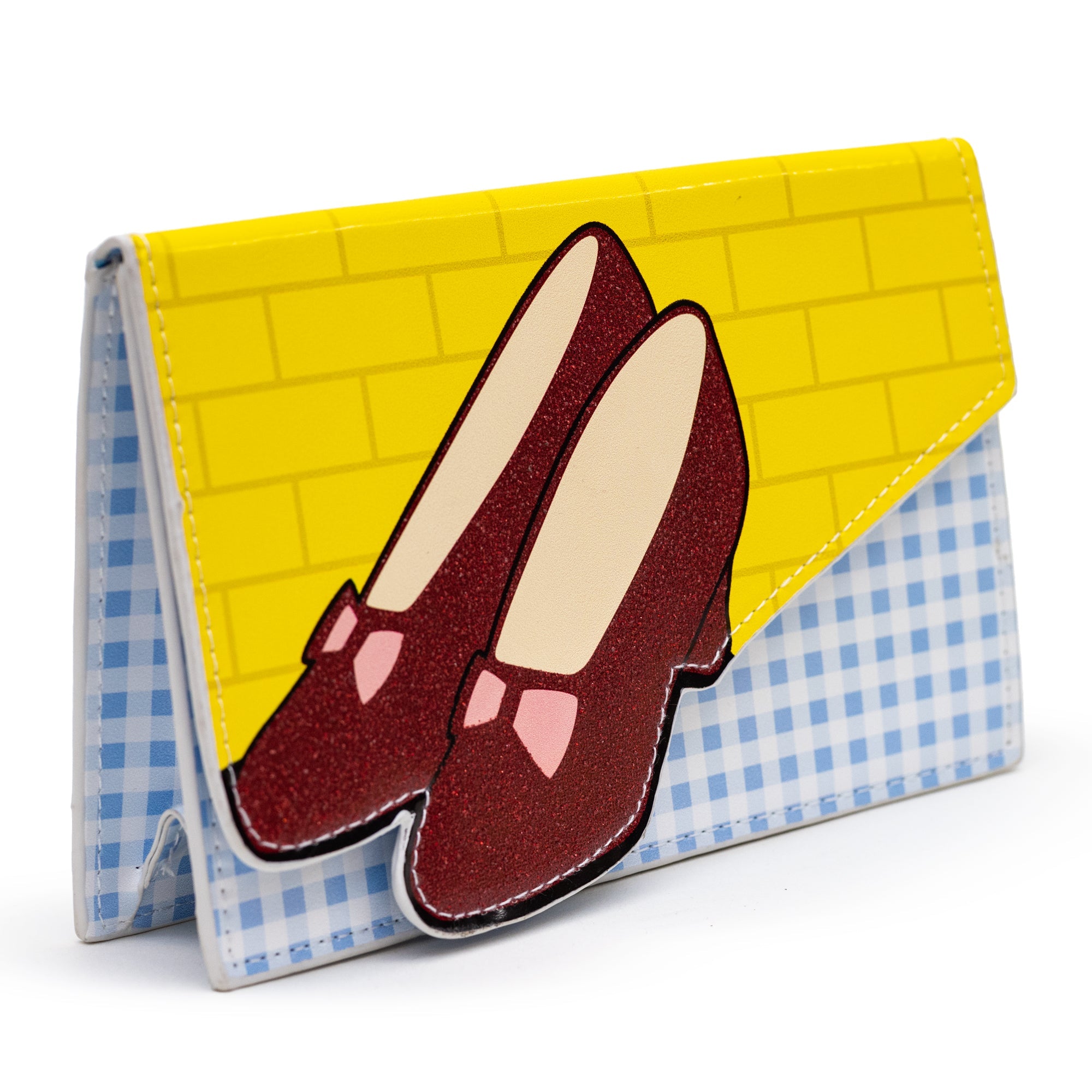 Wizard of Oz Dorothys Ruby Slippers On Yellow Brick Road Fold Over Wallet