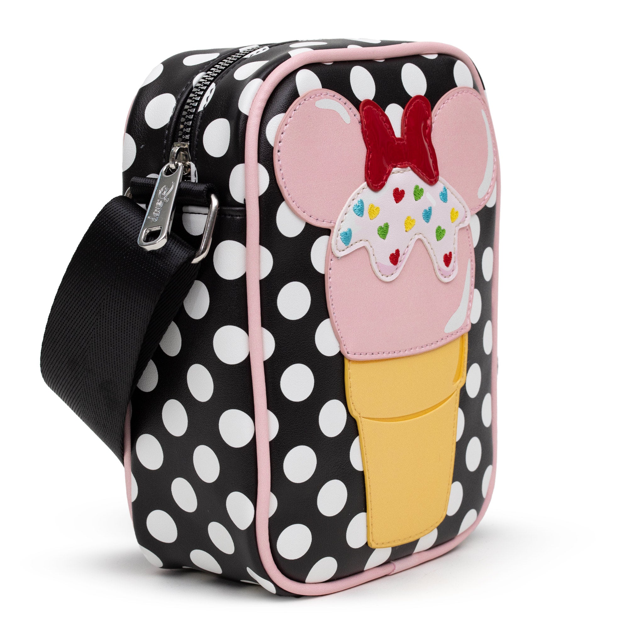Disney Minnie Mouse Ice Cream Cone with Polka Dots Crossbody Bag