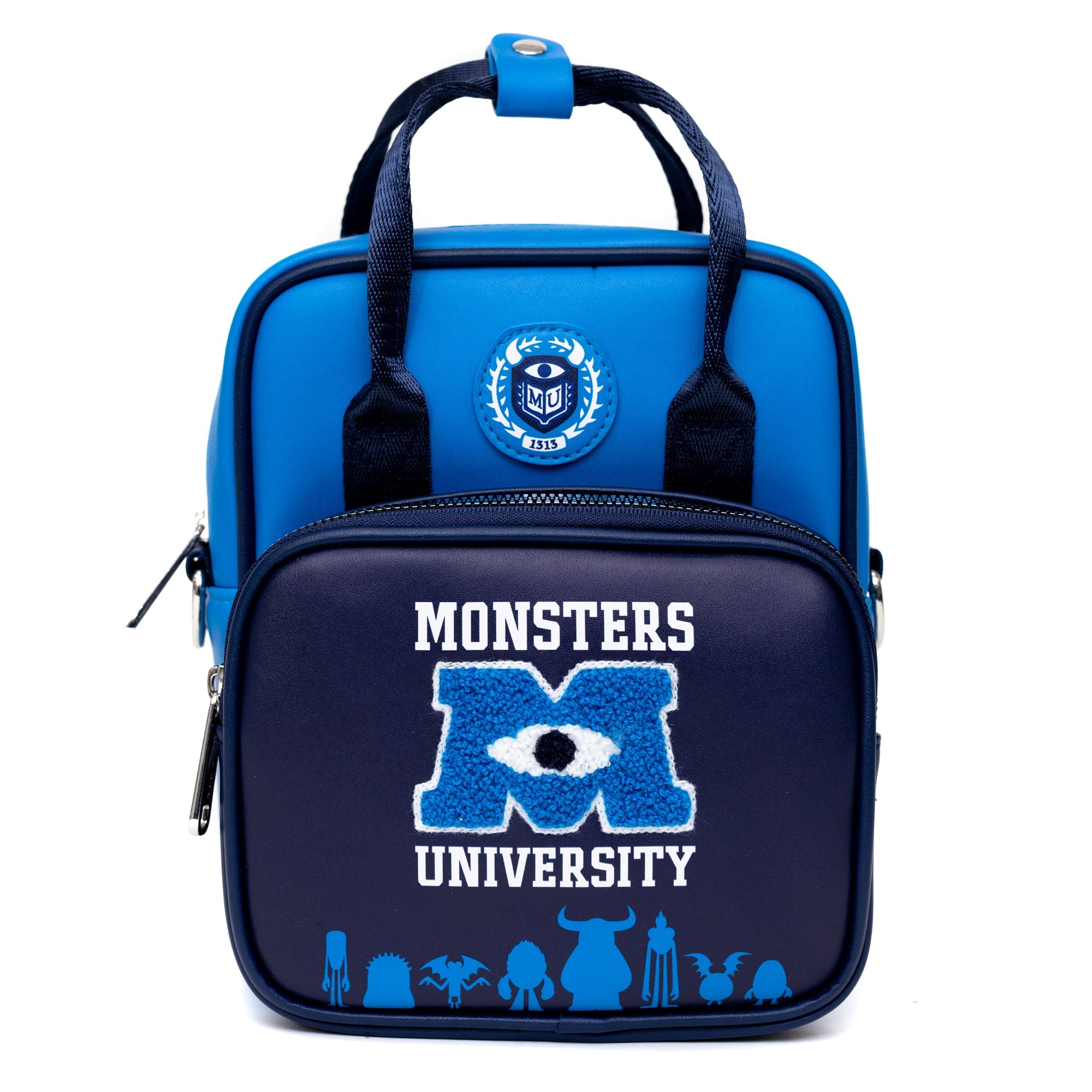 Disney Monsters University Chenille Patch with Monsters Print Crossbody Bag