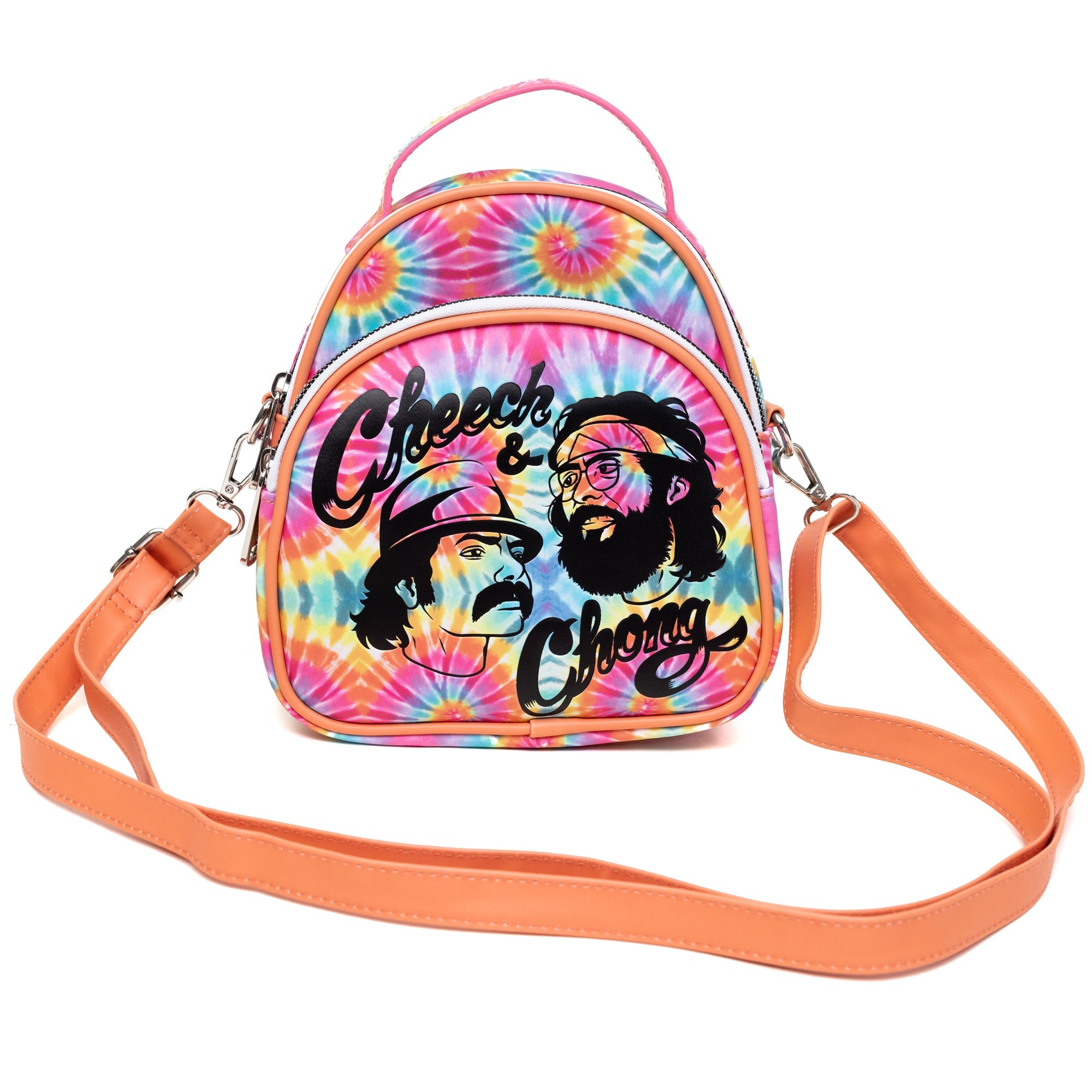 Cheech & Chong Faces Tie Dye Crossbody Bag | Blue Culture Tees