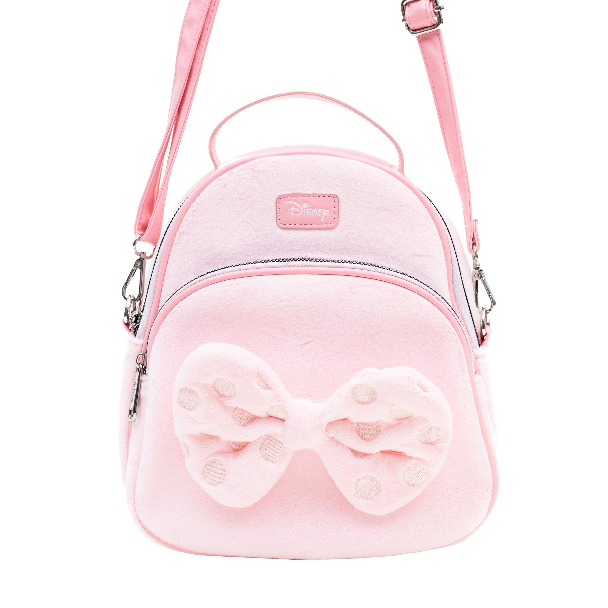 Disney Minnie Mouse Furry Bow with Dots Crossbody Bag | Blue Culture Tees