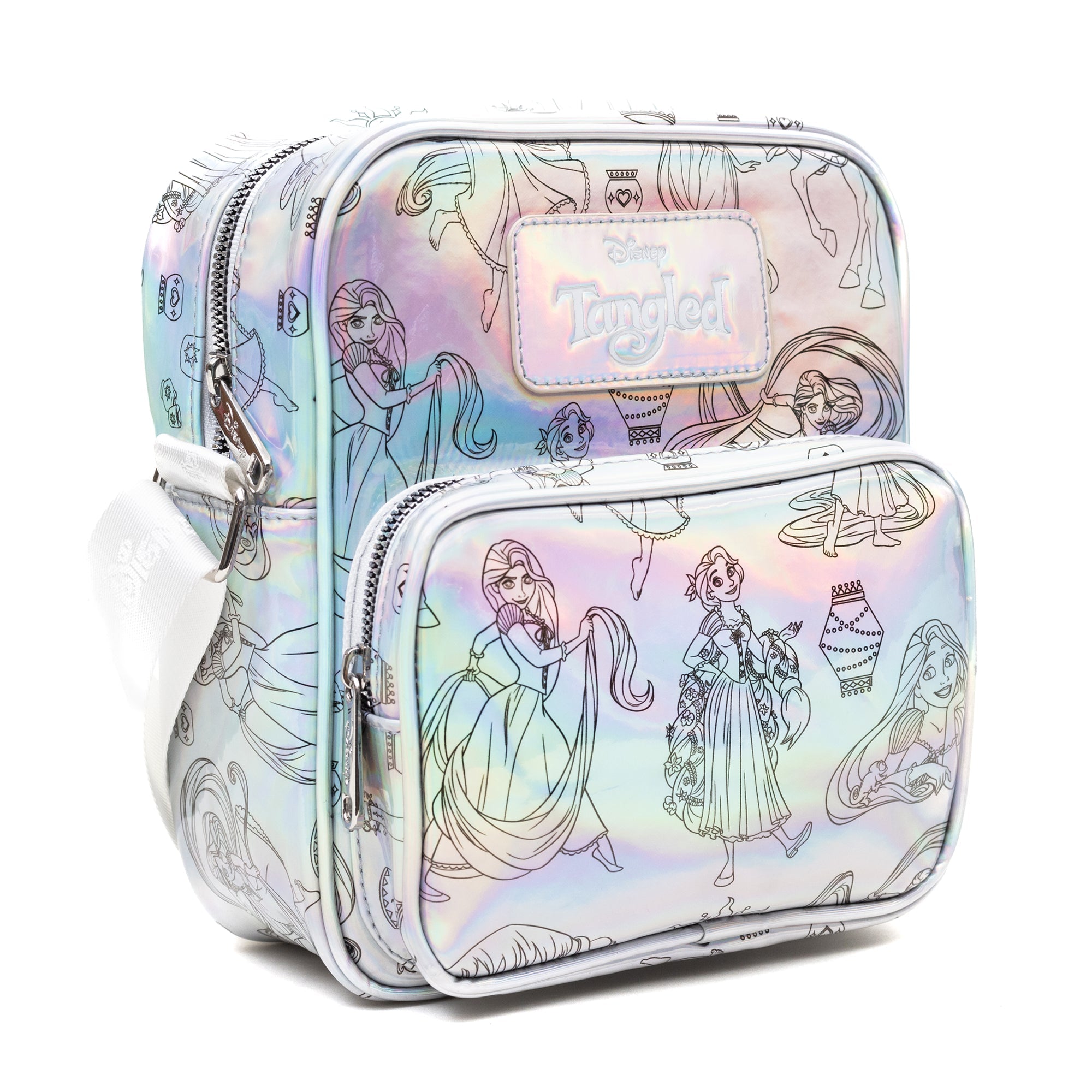 Disney Tangled Rapunzel Poses Iridescent Holographic Crossbody Bag | Blue Culture Tees