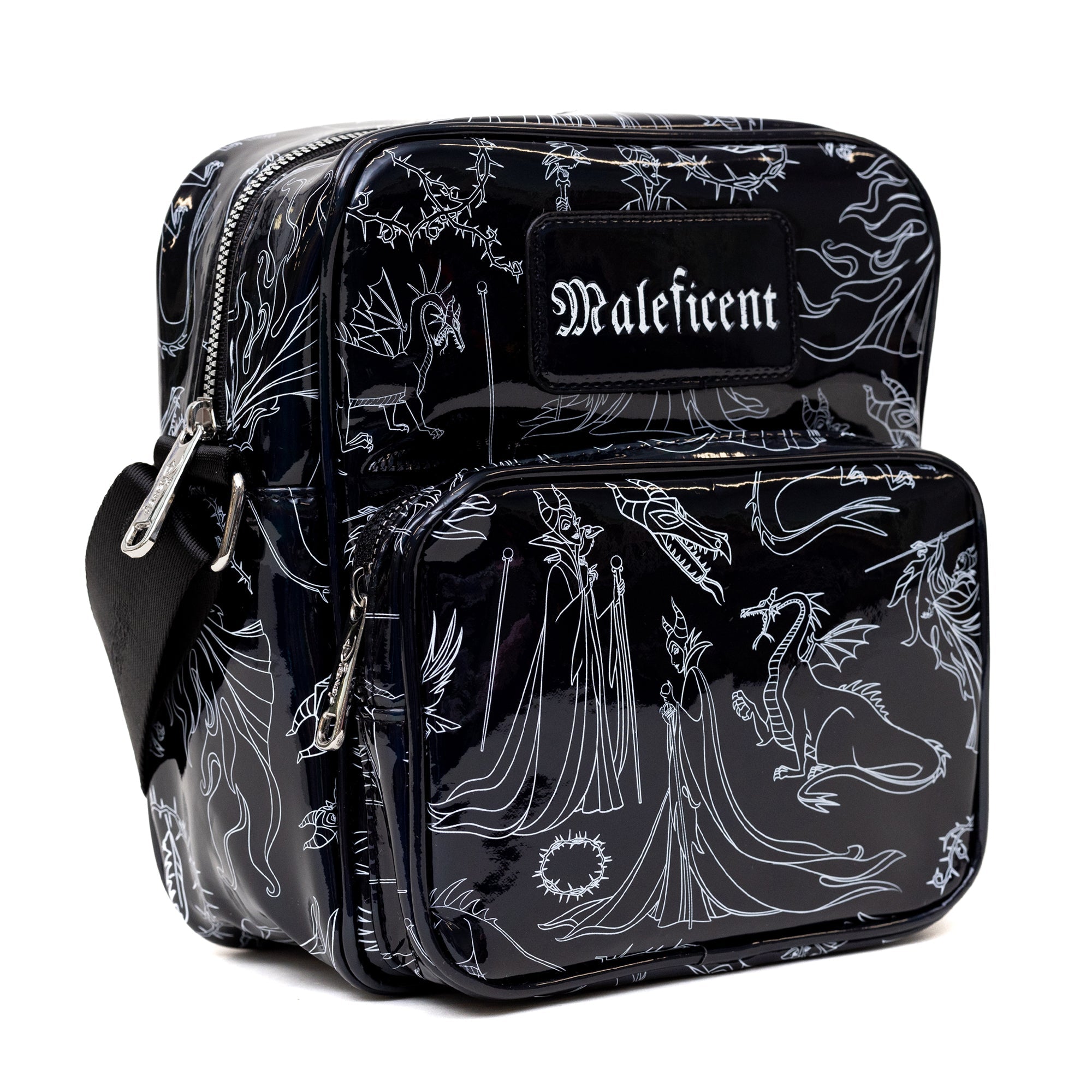 Disney Sleeping Beauty Villain Maleficent Poses Holographic Crossbody Bag | Blue Culture Tees