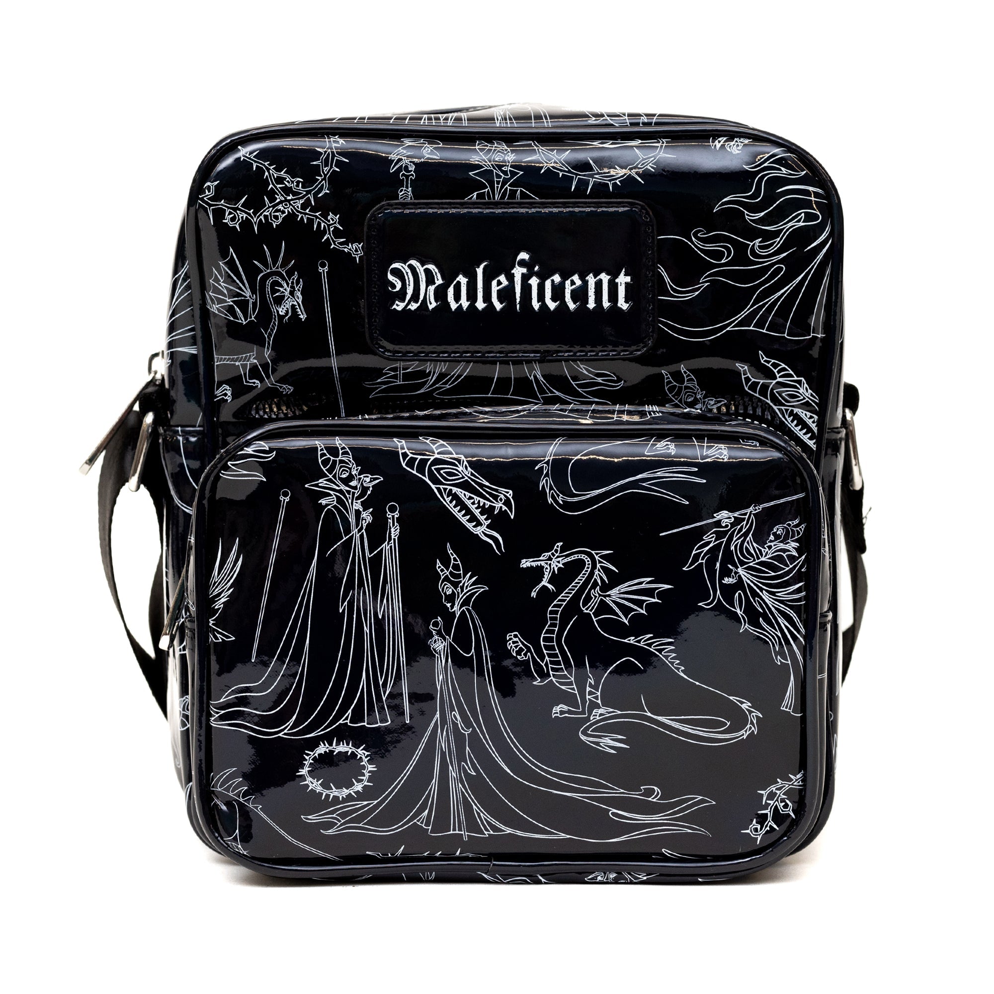 Disney Sleeping Beauty Villain Maleficent Poses Holographic Crossbody Bag | Blue Culture Tees