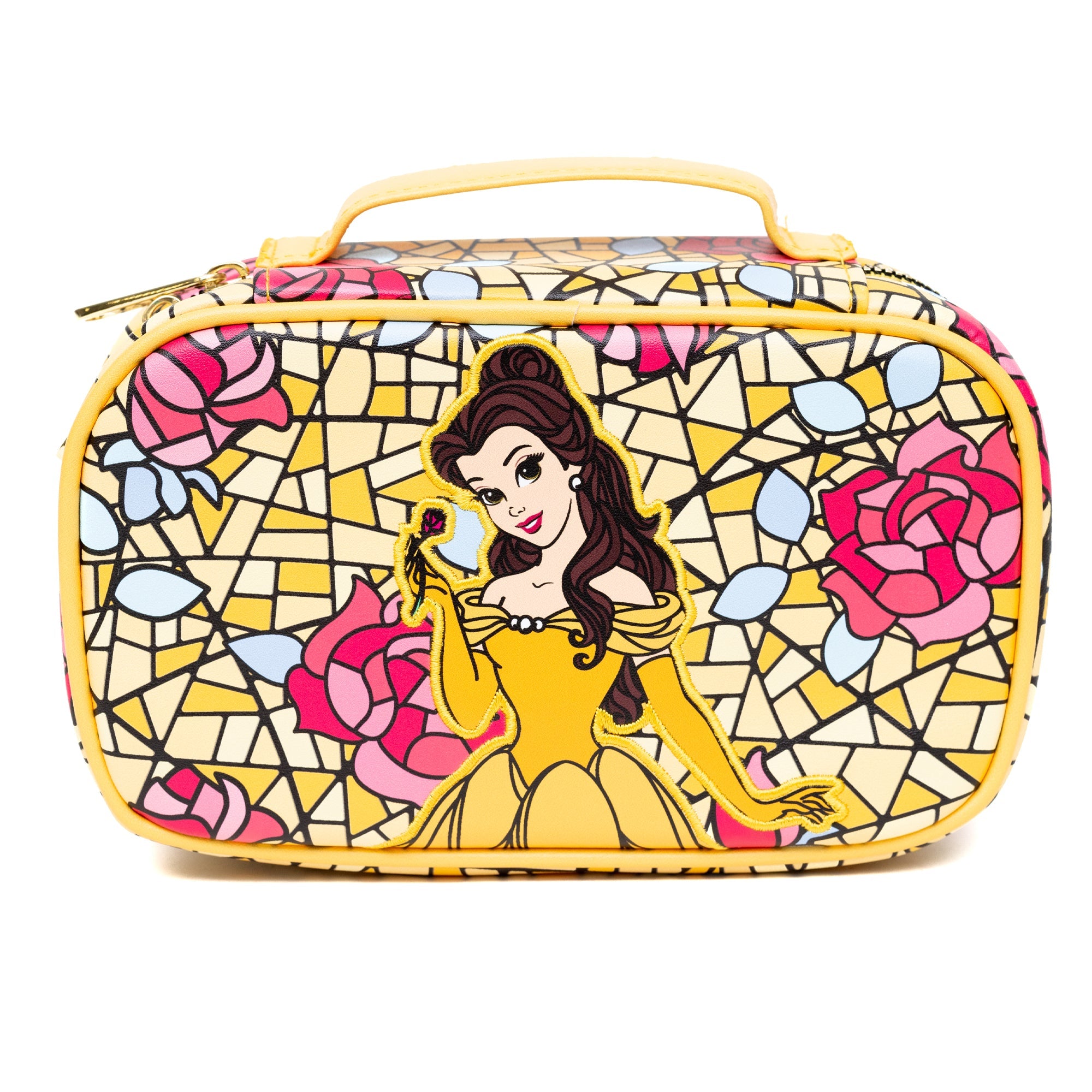 Disney Beauty and the Beast Belle Applique Stained Glass Travel Cosmetic Bag