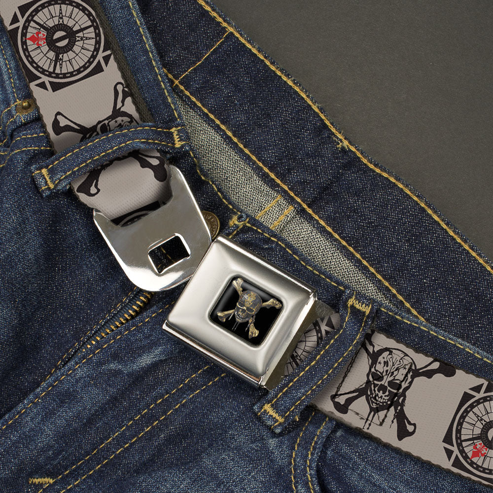 Pirates of The Caribbean Skull Icon Compass Seatbelt Belt