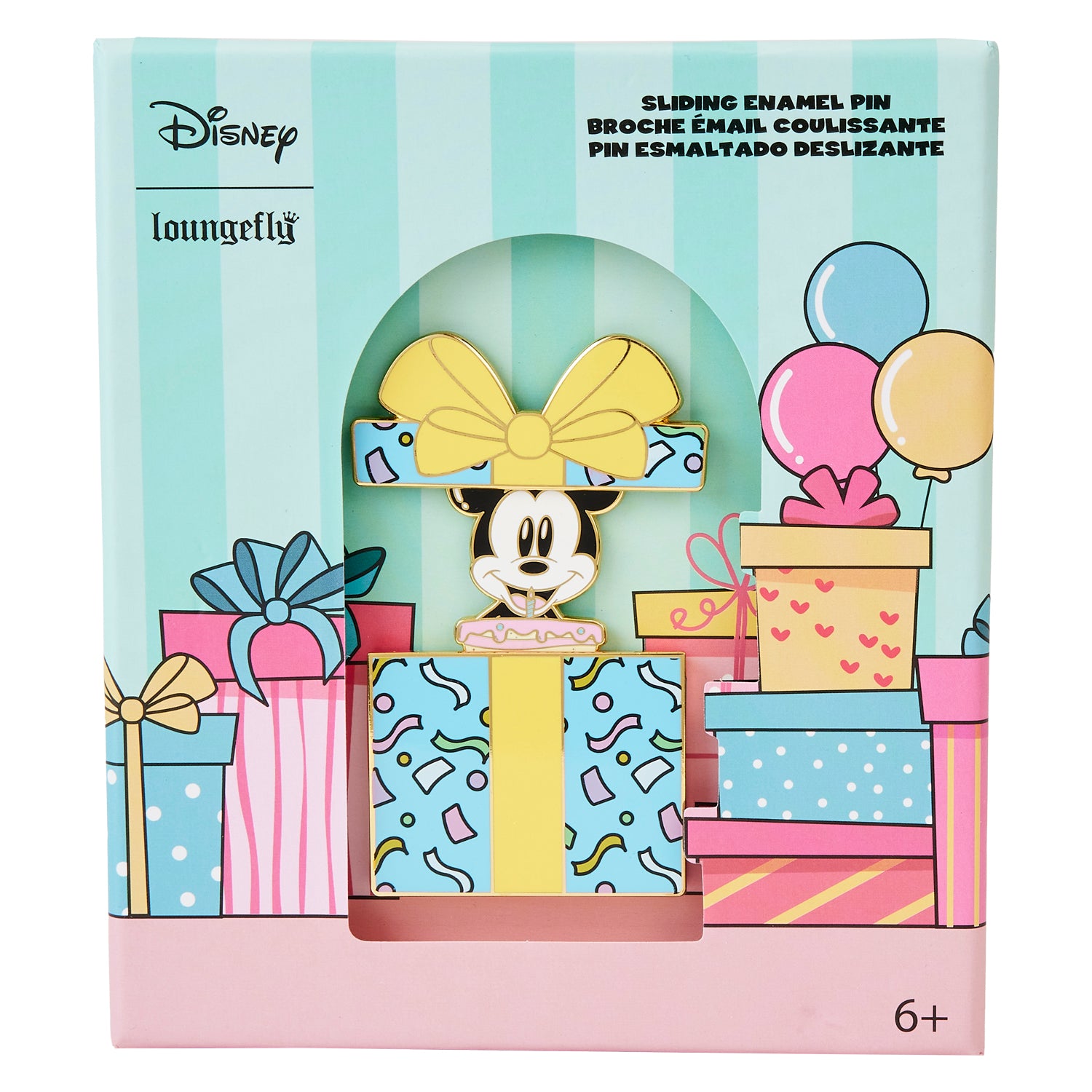 Loungefly Disney Mickey Mouse Birthday Present Surprise LE 3'' Collector Box Pin