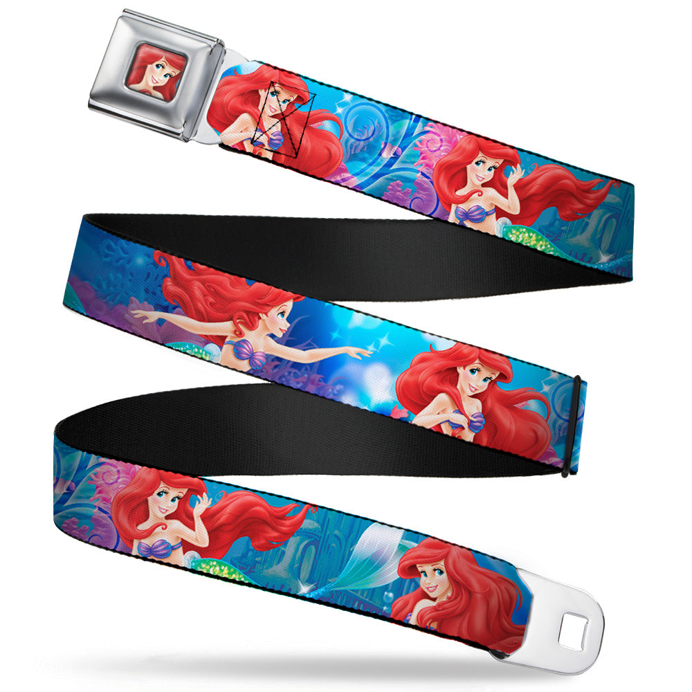 The Little Mermaid Ariel Vivid Underwater Sparkle Poses Seatbelt Belt