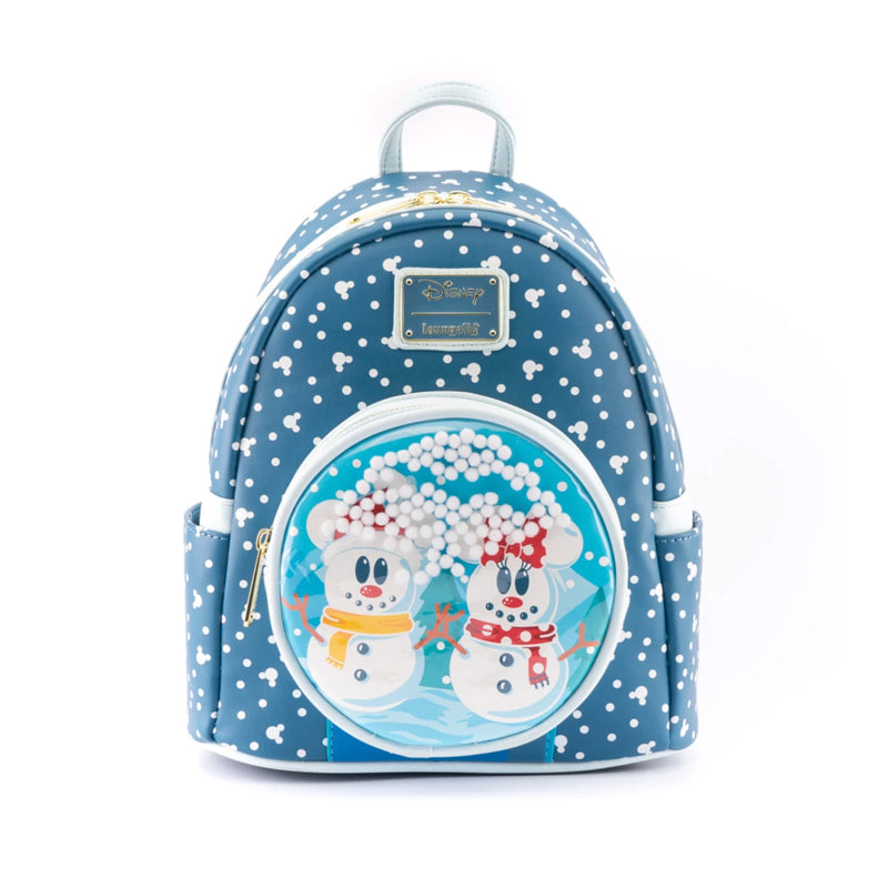 Loungefly Disney Snowman Mickey & Minnie Mouse Snow Globe Mini Backpack