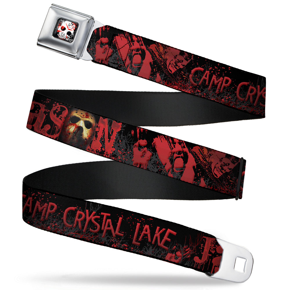 Friday The 13th Jason Mask Camp Crystal Lake Seatbelt Belt | Blue Culture Tees