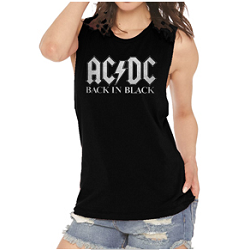 Junior's ACDC Back In Black 2 Extra Lightweight Muscle Tank