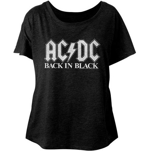 Ladies ACDC Back In Black 2 Dolman T-Shirt