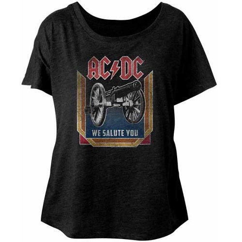 Junior's ACDC We Salute You Dolman T-Shirt