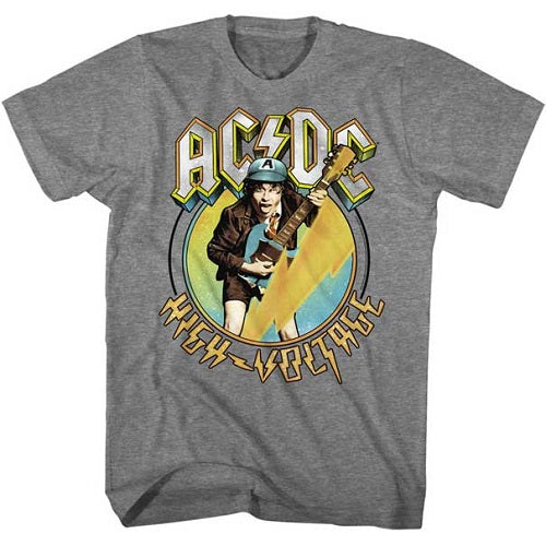 MEN'S ACDC BLUE YELLOW VOLTAGE LIGHTWEIGHT TEE - Blue Culture Tees