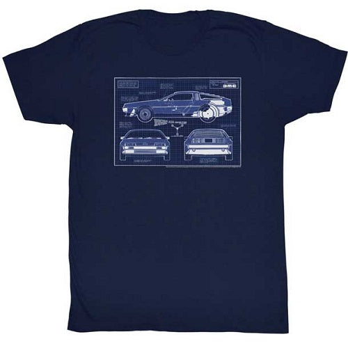 MEN'S BACK TO THE FUTURE BLUEPRINTS LIGHTWEIGHT TEE - Blue Culture Tees