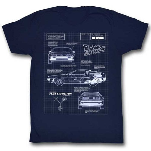 MEN'S BACK TO THE FUTURE BLUEPRINT LIGHTWEIGHT TEE - Blue Culture Tees