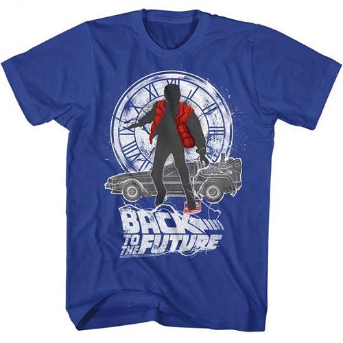 MEN'S BACK TO THE FUTURE SILHOUETTE COLLAGE LIGHTWEIGHT TEE - Blue Culture Tees