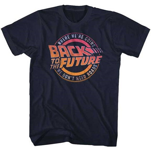 MEN'S BACK TO THE FUTURE LOGO & QUOTE LIGHTWEIGHT TEE - Blue Culture Tees