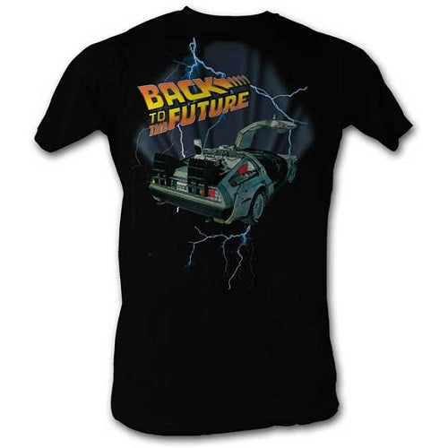 MEN'S BACK TO THE FUTURE LIGHTNING CAR LIGHTWEIGHT TEE - Blue Culture Tees