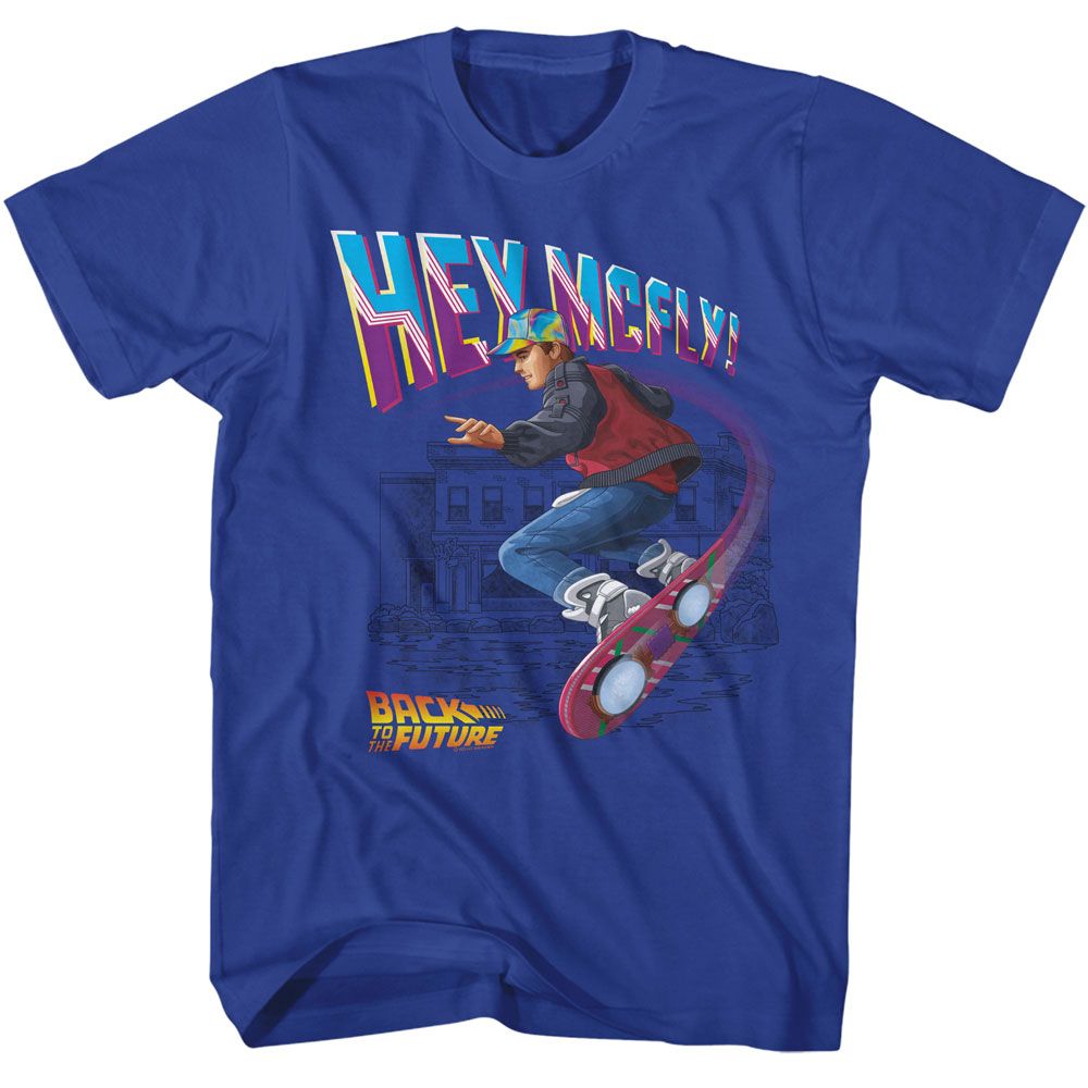Back To The Future Hey McFly Flying Hoverboard T-Shirt