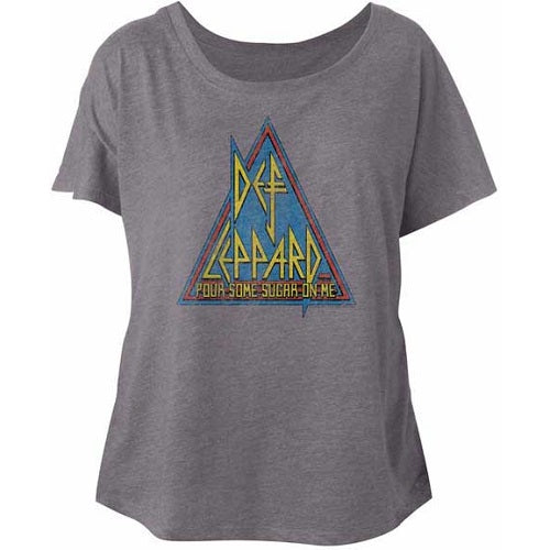 Junior's Def Leppard Primary Triangle Dolman T-Shirt