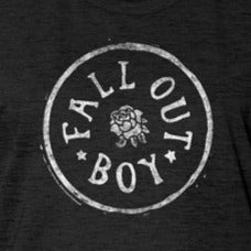 Junior's Fall Out Boy Circle Rose Muscle Tank Top