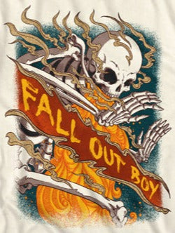 Fall Out Boy Fire Skeleton T Shirt