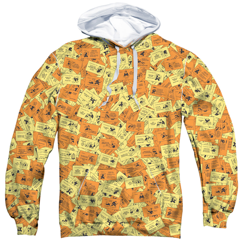 Monopoly Chance Chest Cards Sublimated Pullover Hoodie