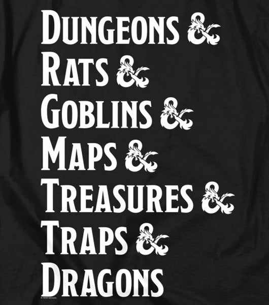 Dungeons And Dragons Dungeon List T-Shirt