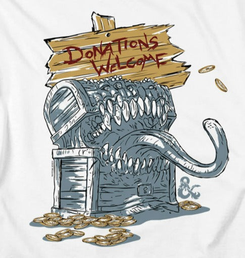 Dungeons And Dragons Donations Welcome Mimic T-Shirt