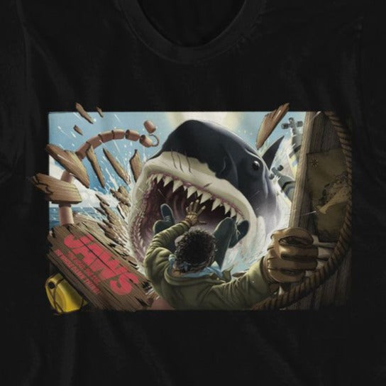 Jaws Man Falling In Shark Mouth T-ShirtJaws Man Falling In Shark Mouth T-Shirt
