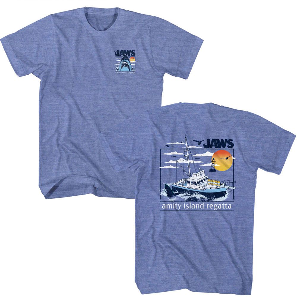 Jaws Amity Island Regatta Front and Back T-Shirt