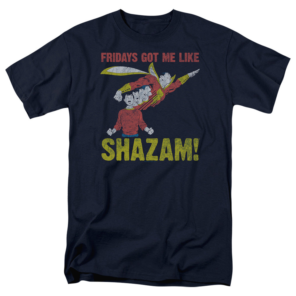 Men's DC Comics Shazam Friday's Got Me Like T-Shirt