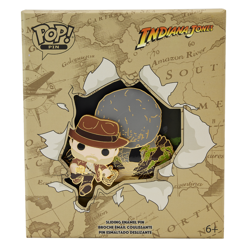 Loungefly Pop! Indiana Jones Raiders of the Lost Ark Sliding Pin 3" LE Collector Box Pin